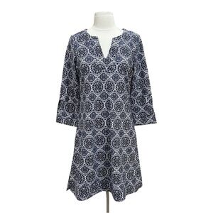 Jude Connally Megan Floral Starburst Navy A Line Dress Size Medium